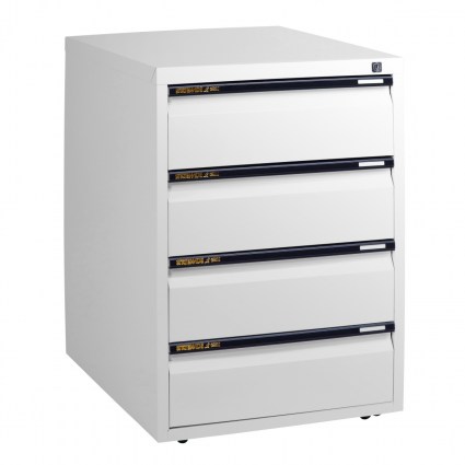 SW4MOB - Statewide 4 Personal Drawers Mobile Pedestal - White Birch